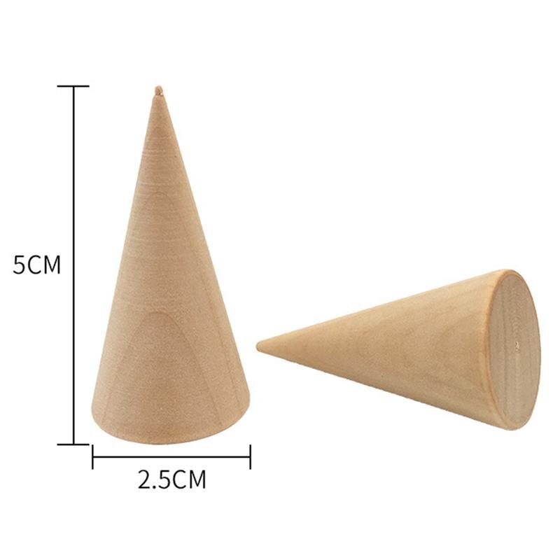 Wooden Cone Ring Holders Jewelry Organizers (5 pcs)