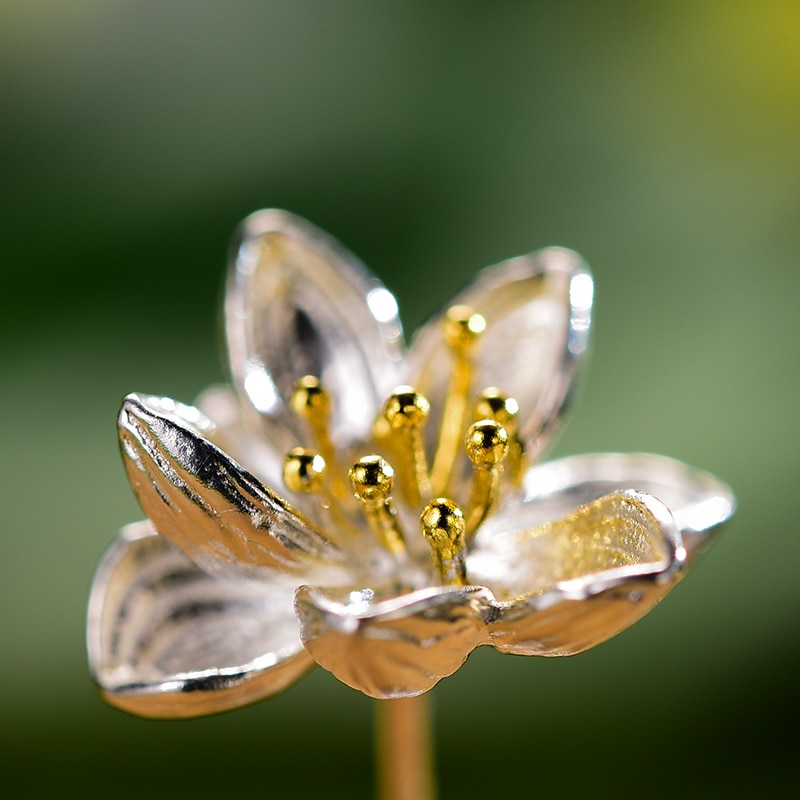 Lotus Stud Earrings Silver Jewelry