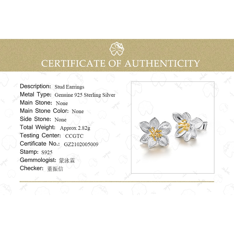 Lotus Stud Earrings Silver Jewelry