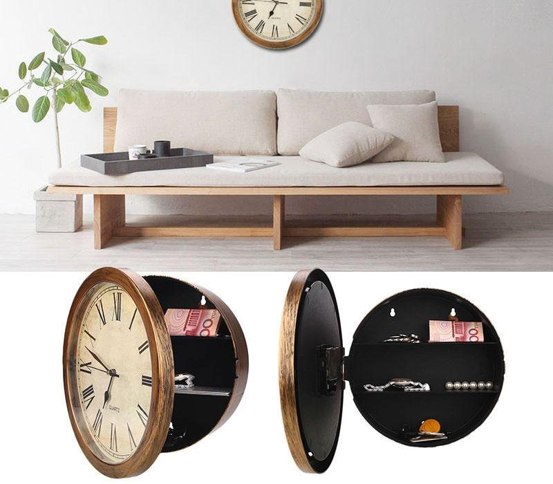 Wall Clock Hidden Safe