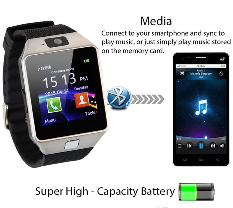 Bluetooth Smart Watch With Camera