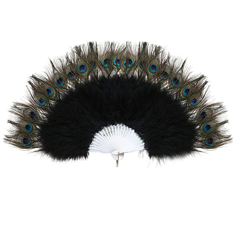 Vintage Style Peacock Feather Fan