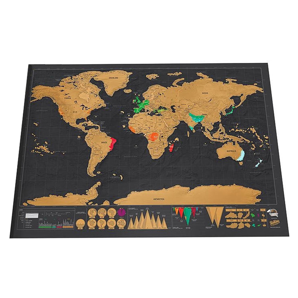 Scratch Travel Map Wall Decoration