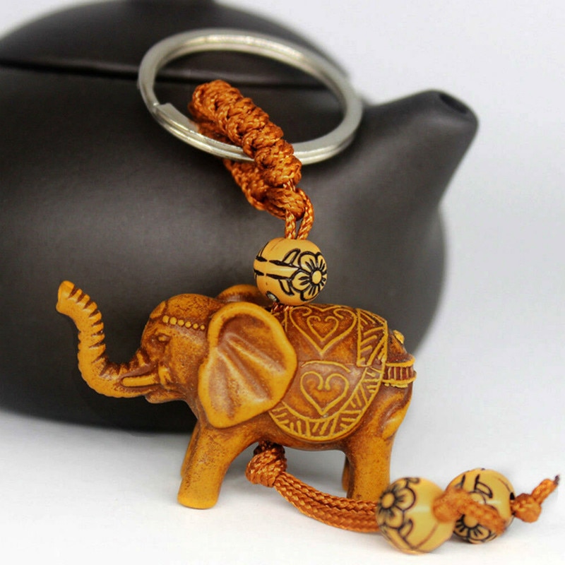 Elephant Keychain Wooden Accessory