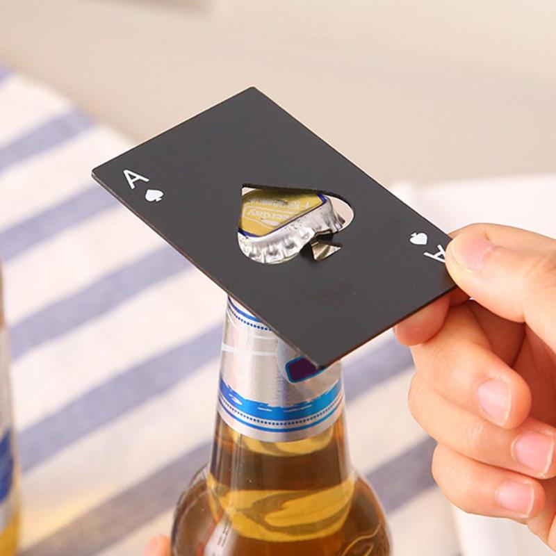 Card Bottle Opener Metal Pocket Spade