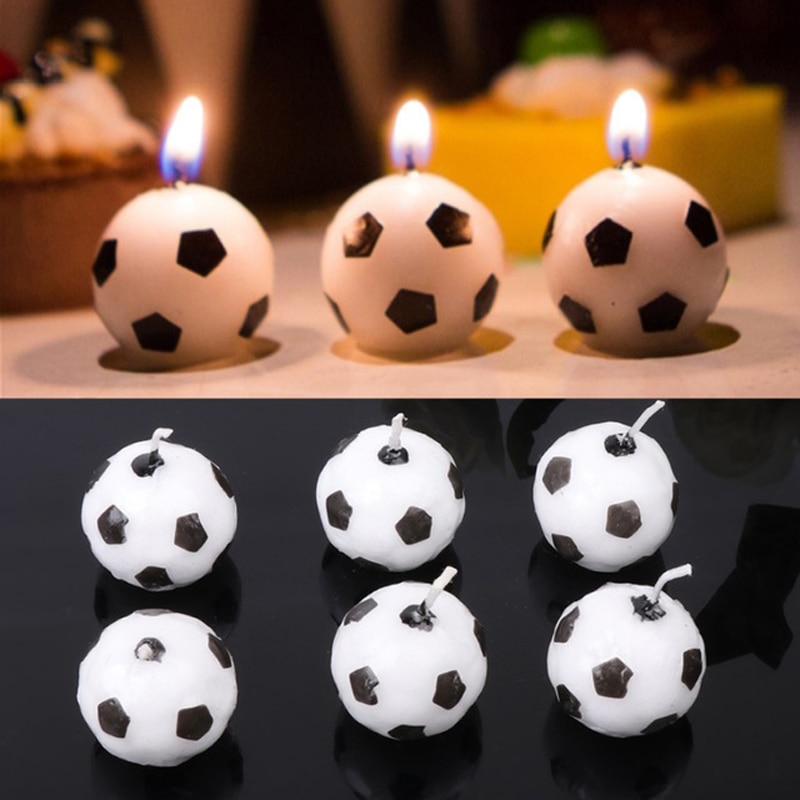 Ball Candles Soccer Design (6pcs)