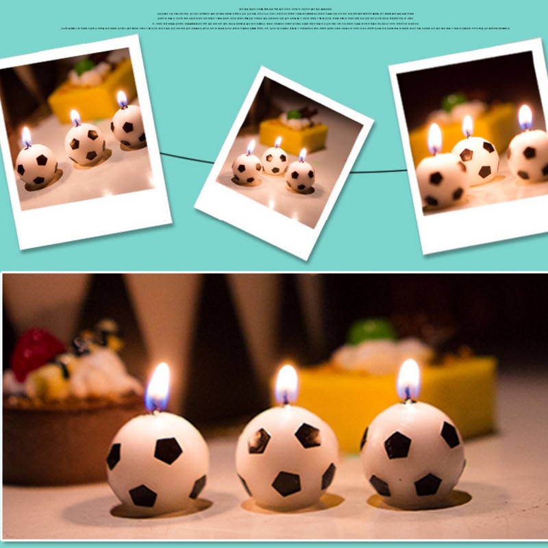 Ball Candles Soccer Design (6pcs)