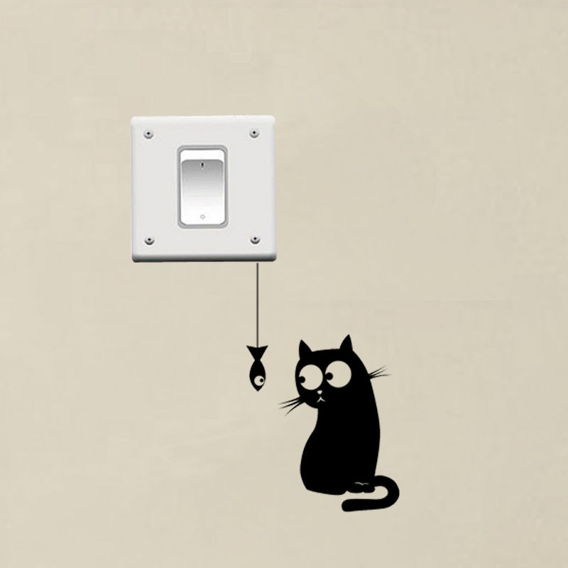 Wall Sticker for Switch Boards Cat Decal