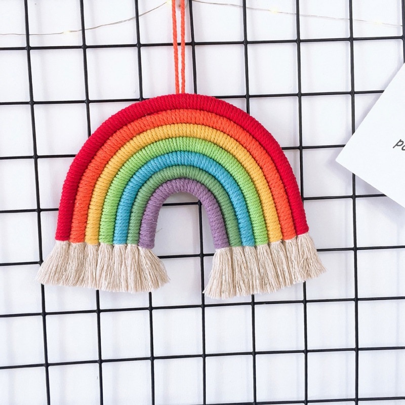 Rainbow Macrame Wall Hanging Decor