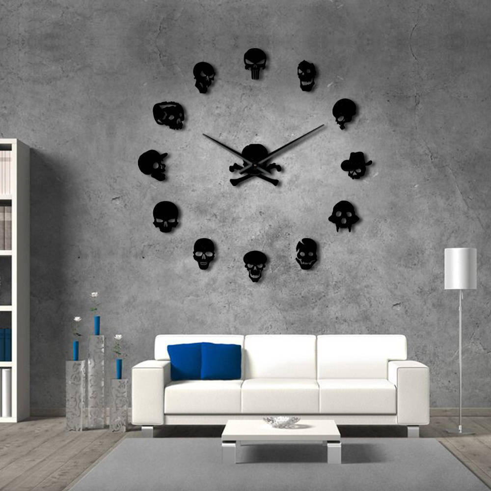 Skull Clock Boardless and Frameless