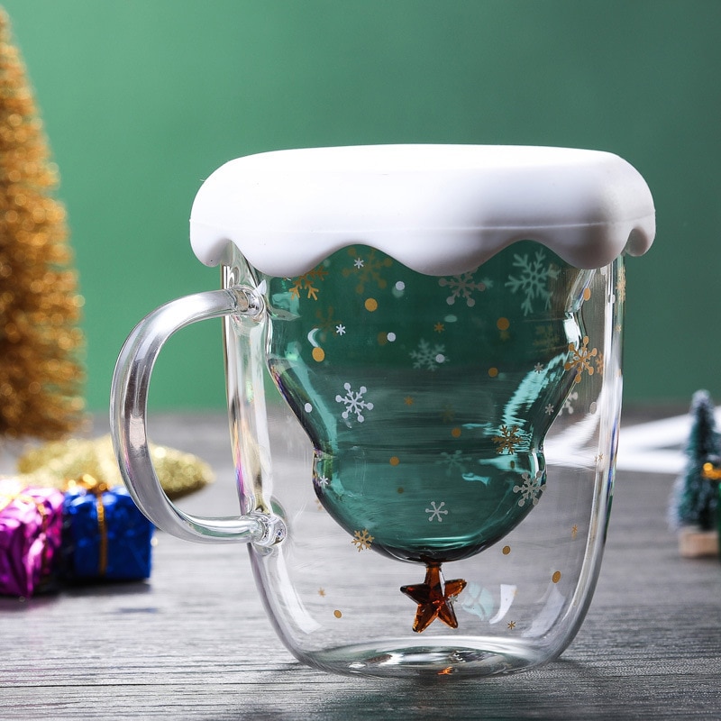 Christmas Coffee Mug Double-Wall Glass