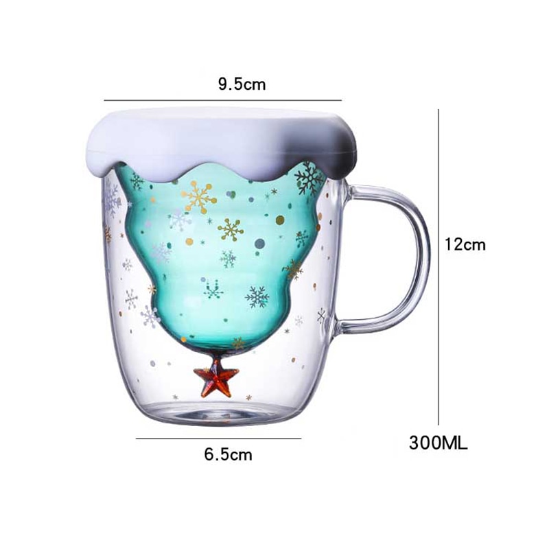 Christmas Coffee Mug Double-Wall Glass