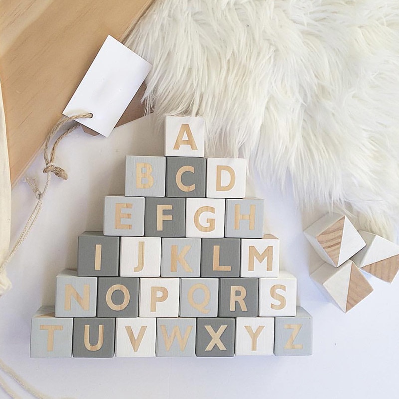 Wooden Letter Block Nordic Design (1 PC)