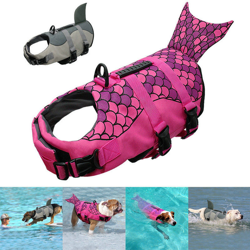 Dog Life Vest Shark/Mermaid Design