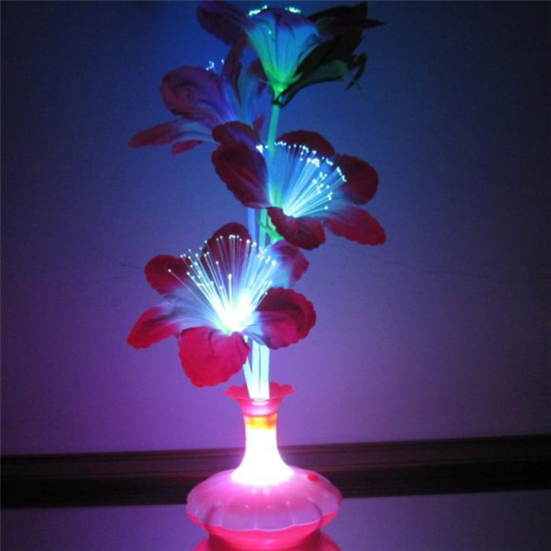 LED Fiber Optic Light Flower Vase Decor