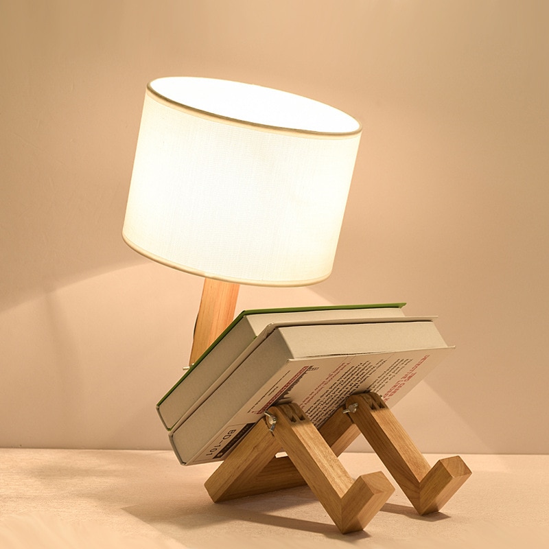 Nightstand Lamp Creative Wood Design