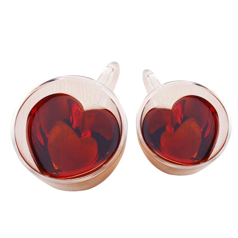 Heart Cup Double Wall Glass