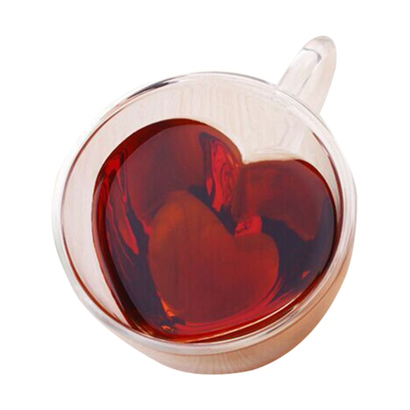 Heart Cup Double Wall Glass