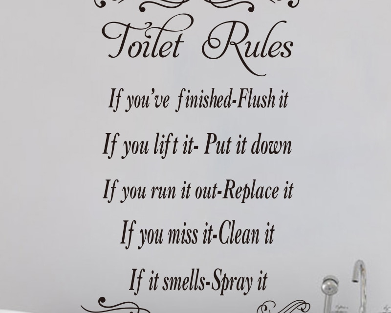 Toilet Stickers Bathroom Rules Wall Sticker