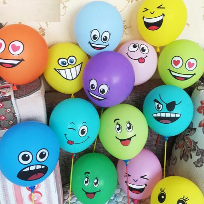 Balloons With Face Cute Designs (10Pcs)