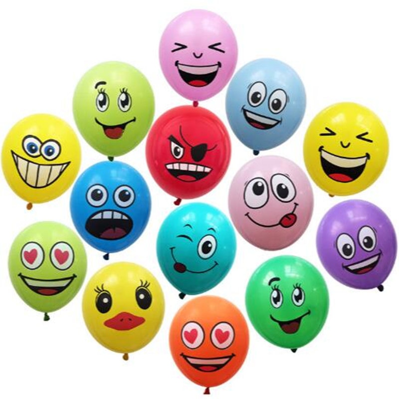 Balloons With Face Cute Designs (10Pcs)