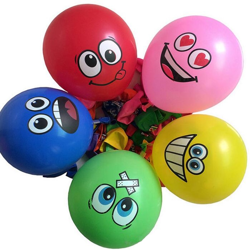 Balloons With Face Cute Designs (10Pcs)