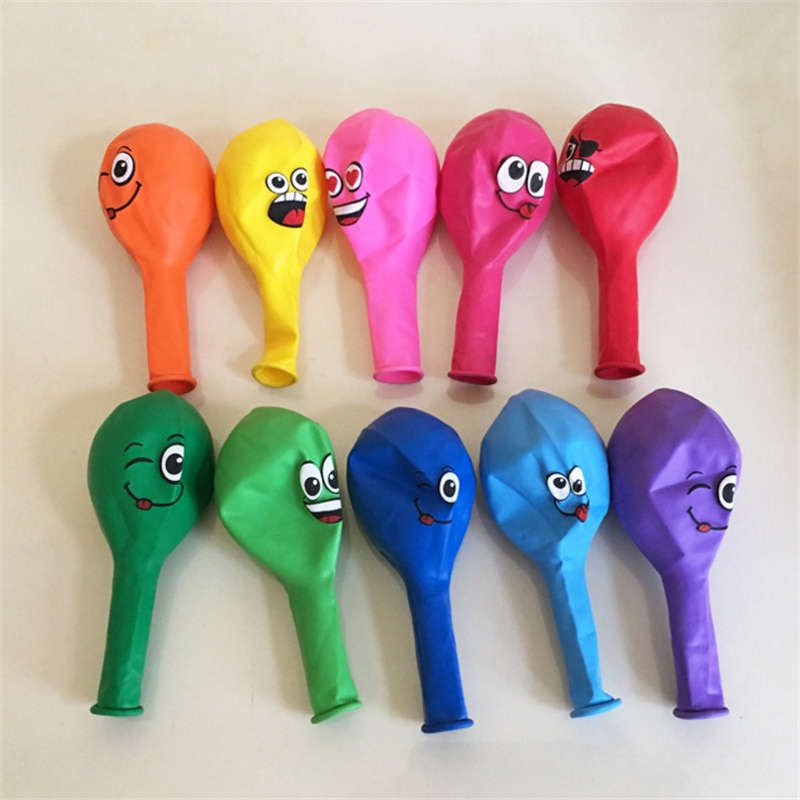 Balloons With Face Cute Designs (10Pcs)