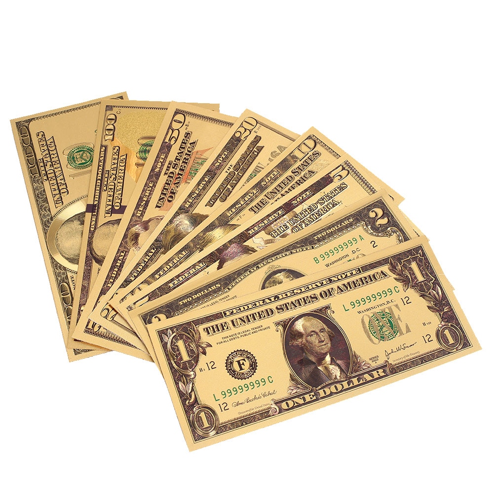 Fake Money Gold Foil Bank Notes