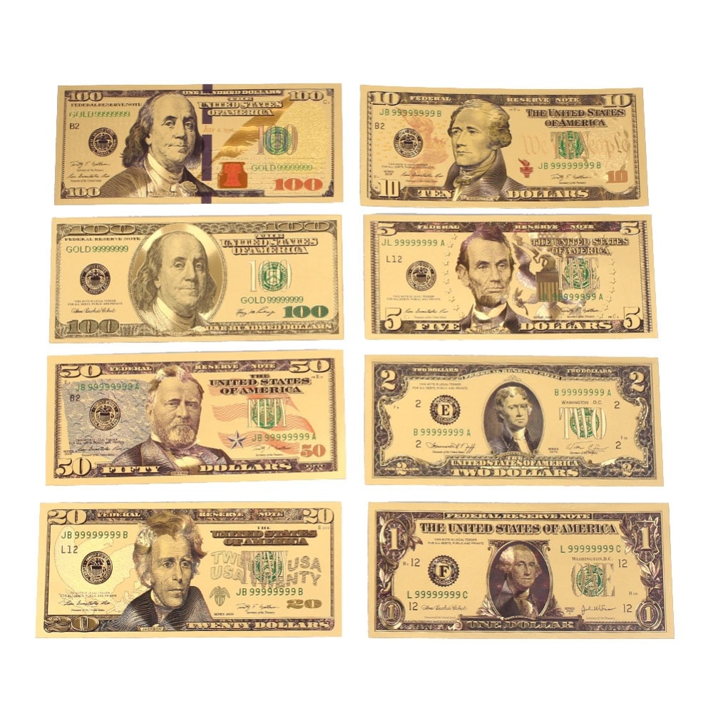 Fake Money Gold Foil Bank Notes