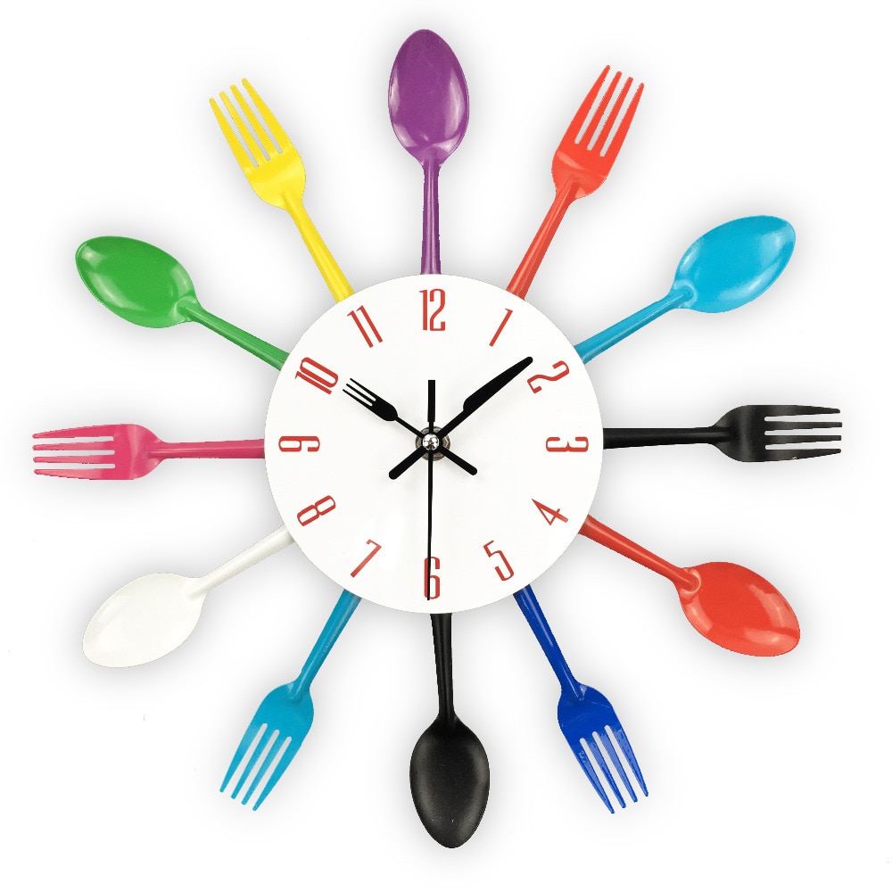 Kitchen Wall Clocks Cutlery Design