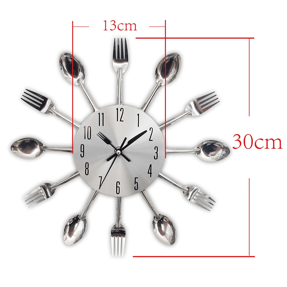 Kitchen Wall Clocks Cutlery Design