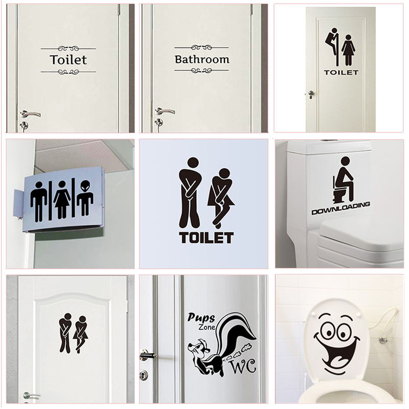 Toilet Signs Fun Bathroom Labels