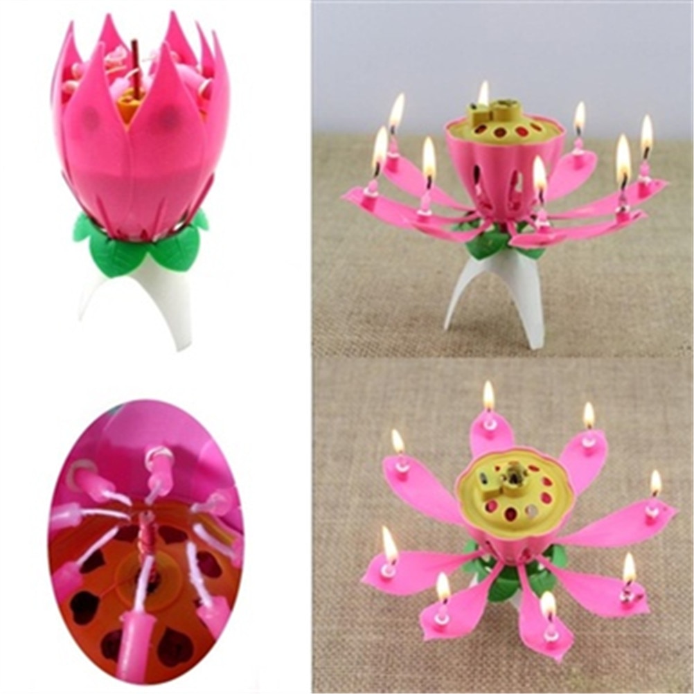 Flower Candle Musical Lotus Lights