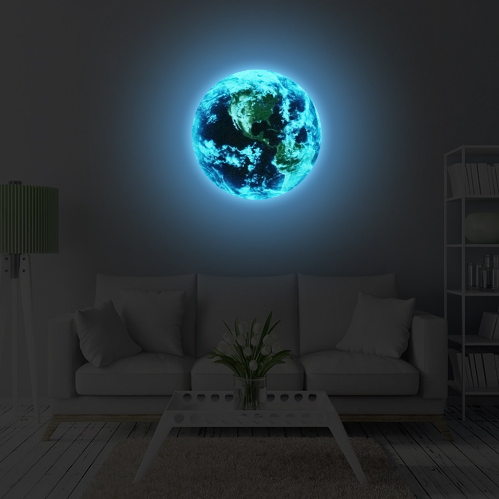 Blue Earth Glow in the Dark Sticker