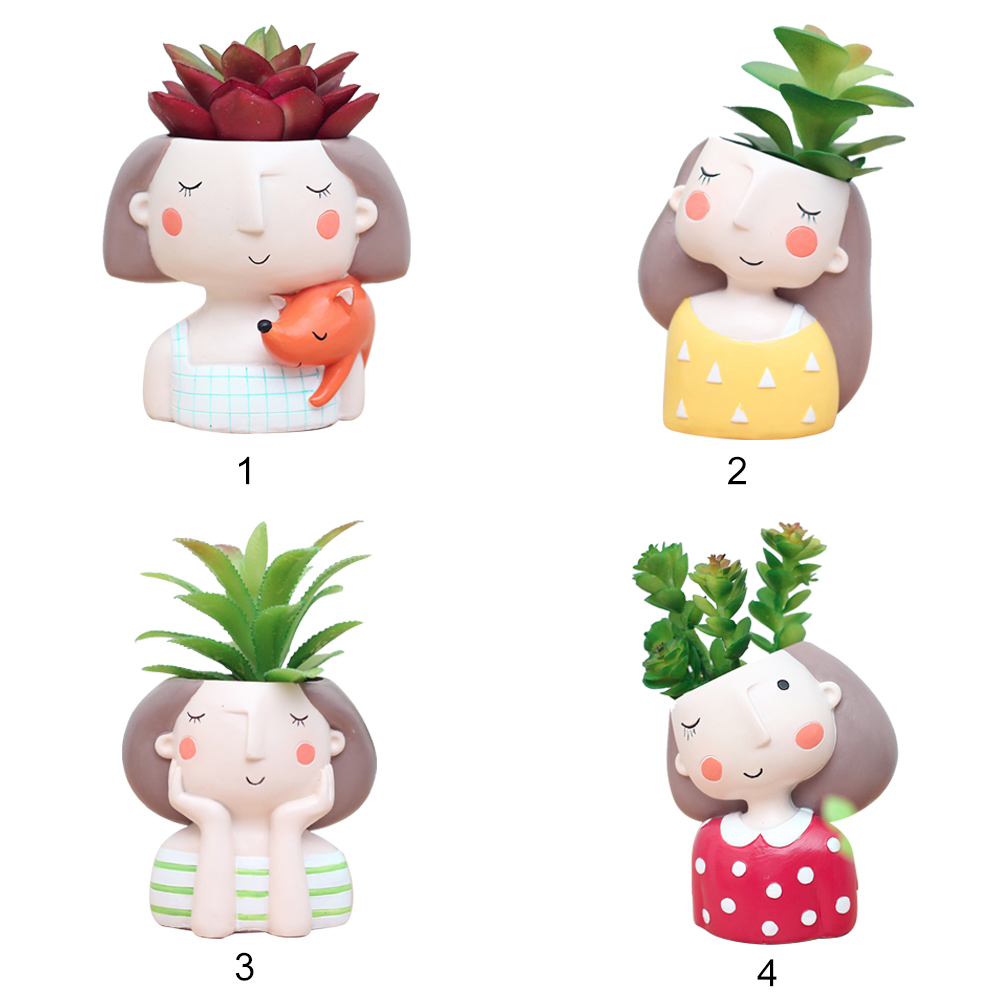 Succulent Pots Cute Girl Design