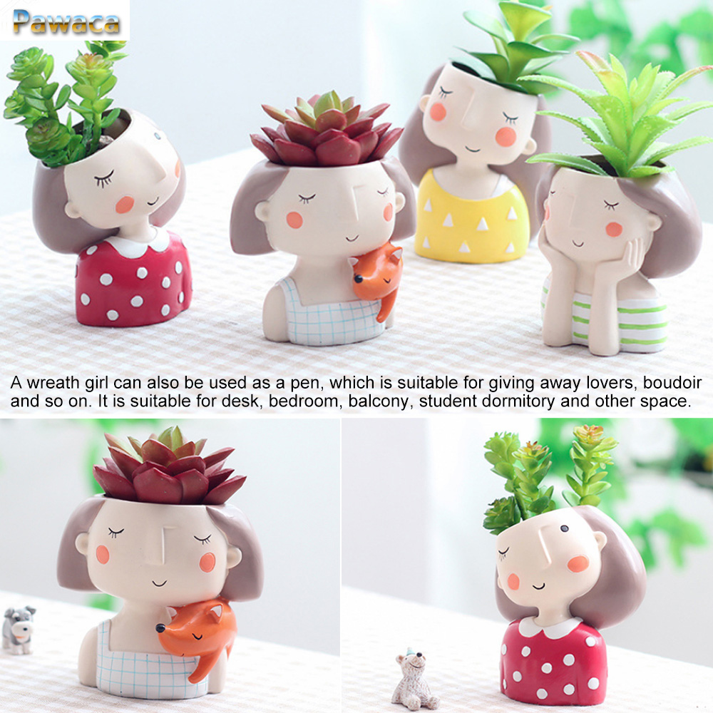 Succulent Pots Cute Girl Design