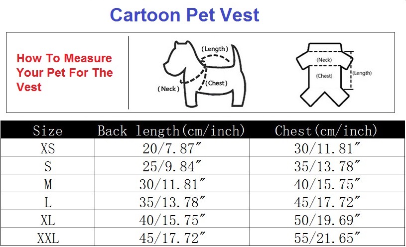 Cartoon Pet Clothing-Winter Pet Vest