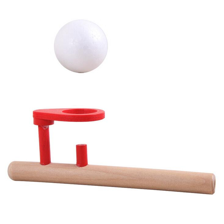 Wooden Blow Floating Ball Toy