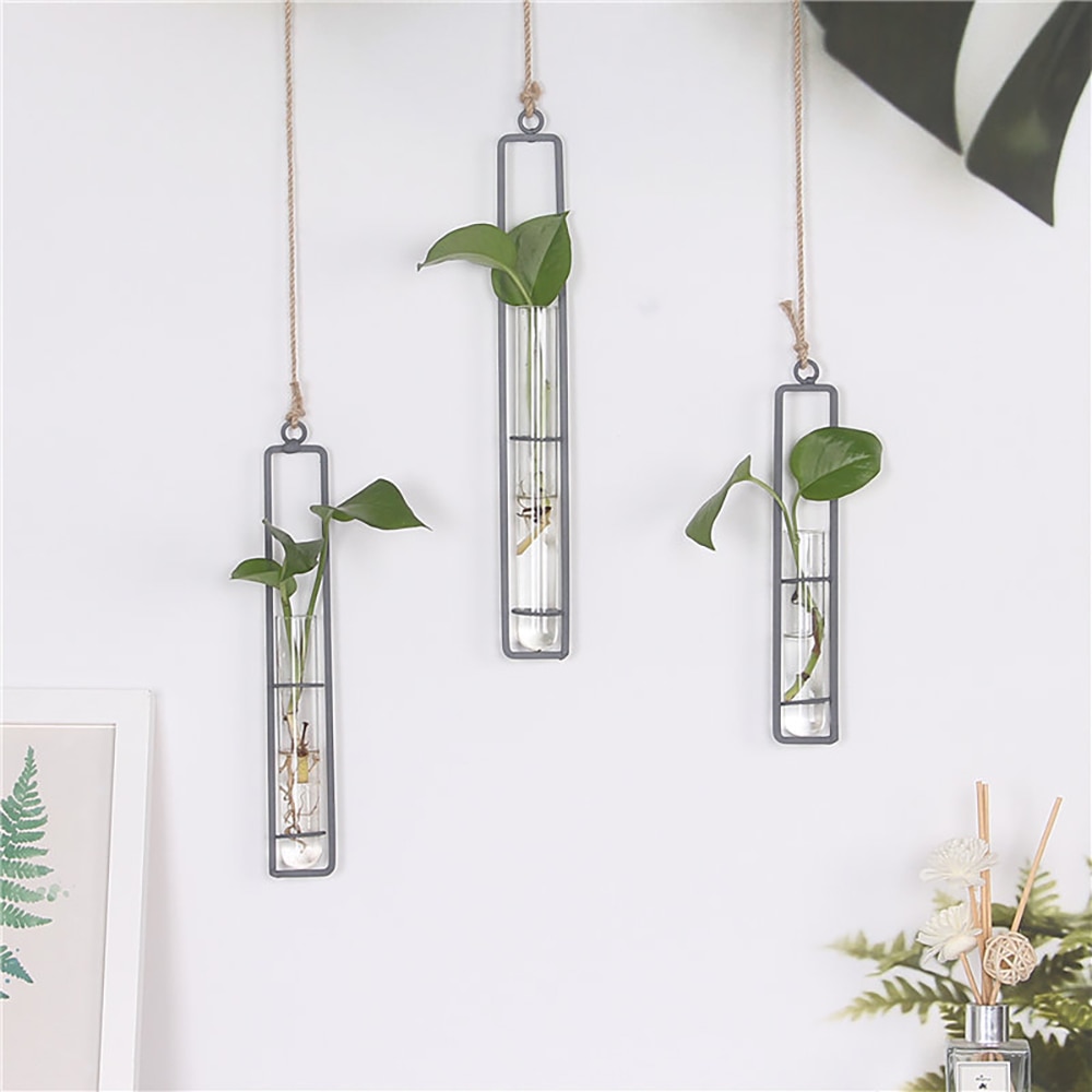 Glass Hanging Vase Hydroponic Tube Decor