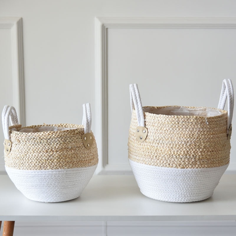 Handmade Straw Plant Basket