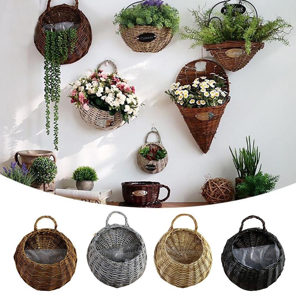 Wicker Wall Mounted Hanging Basket