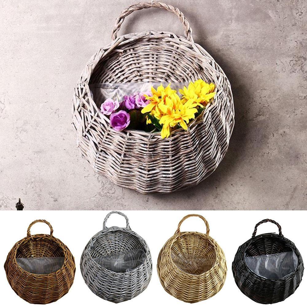 Wicker Wall Mounted Hanging Basket