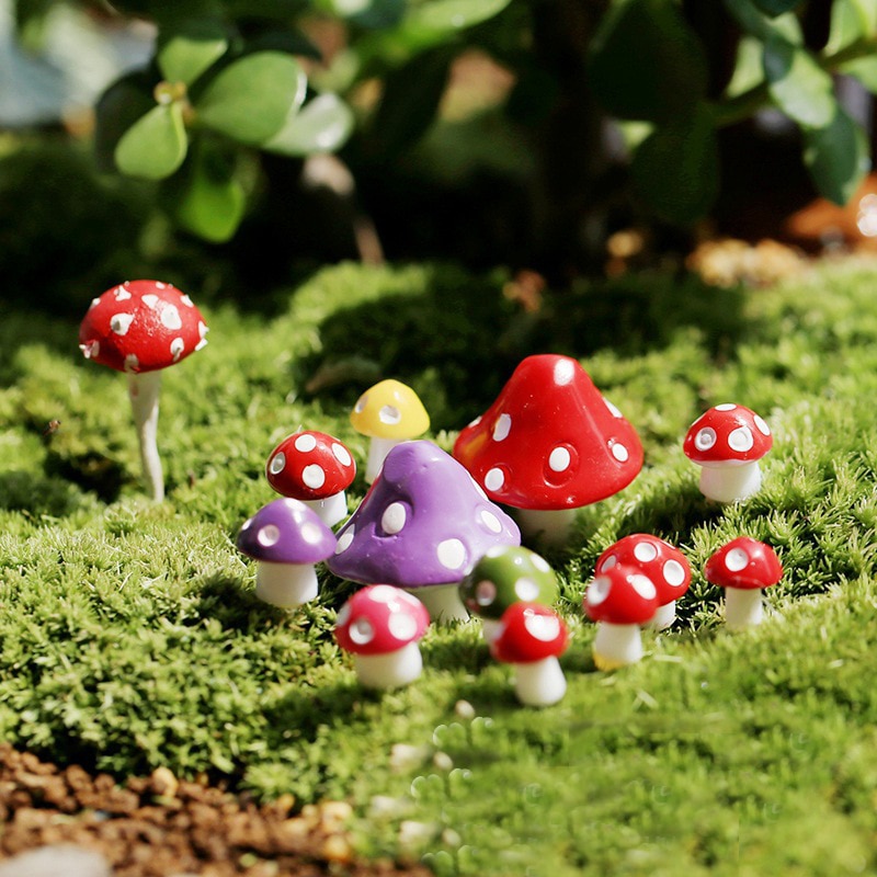 Garden Mushrooms Decors Set (10 Pcs)