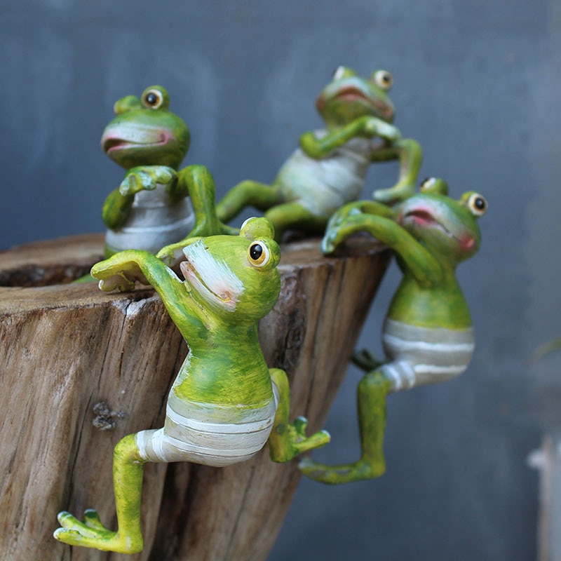 Frog Garden Ornaments Resin Set (4pcs)