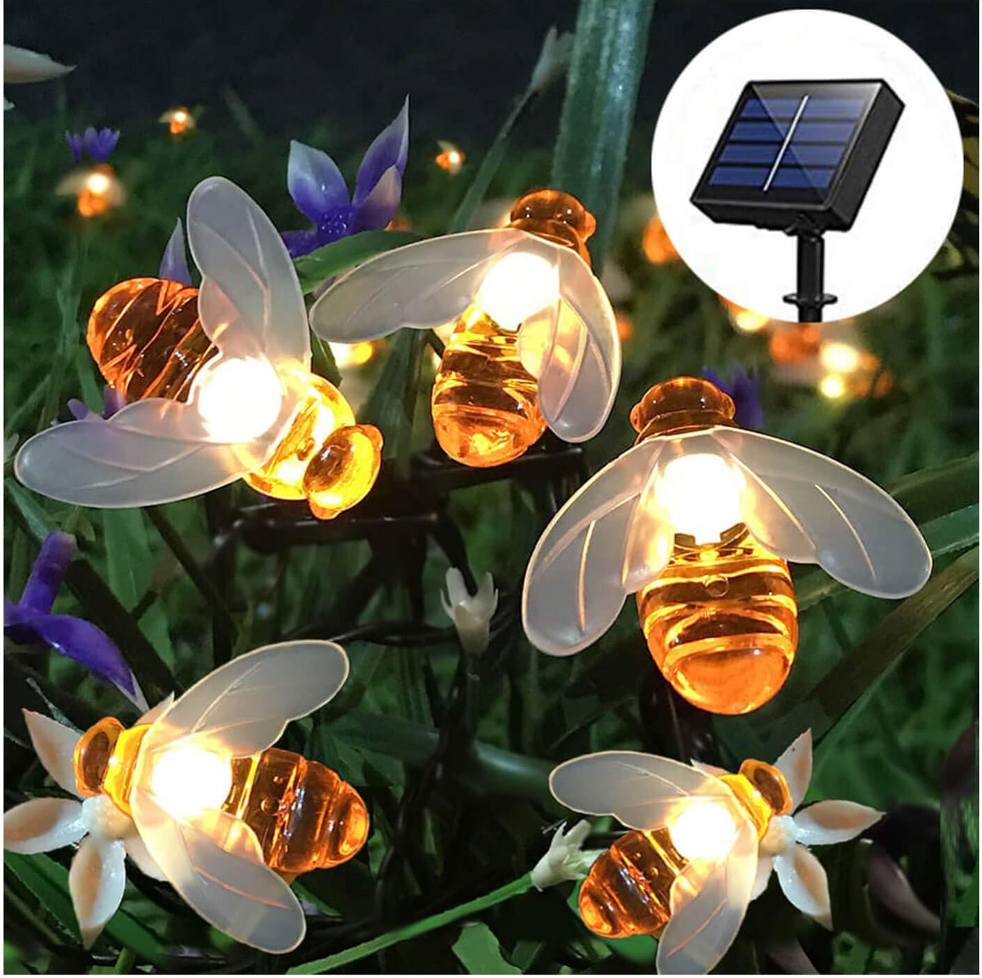 Bee Solar Lights Outdoor Decor