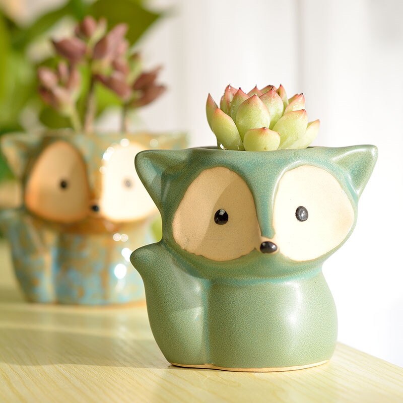 Fox Planter Ceramic Succulent Pot