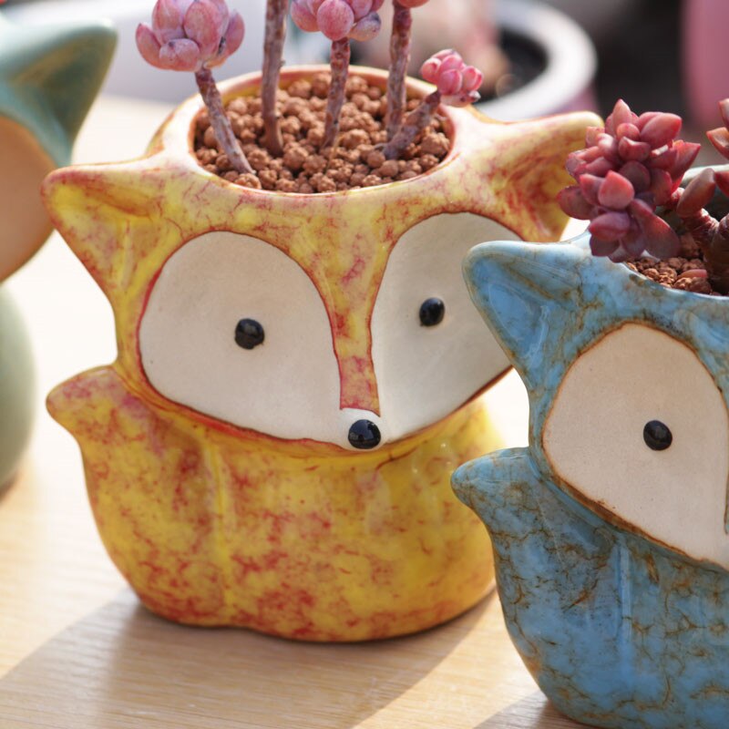 Fox Planter Ceramic Succulent Pot