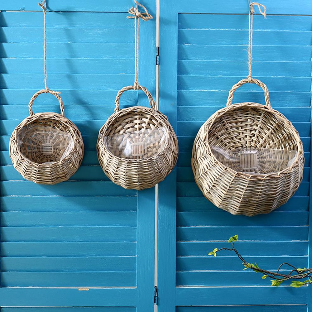 Rattan Hanging Basket Wall Planter