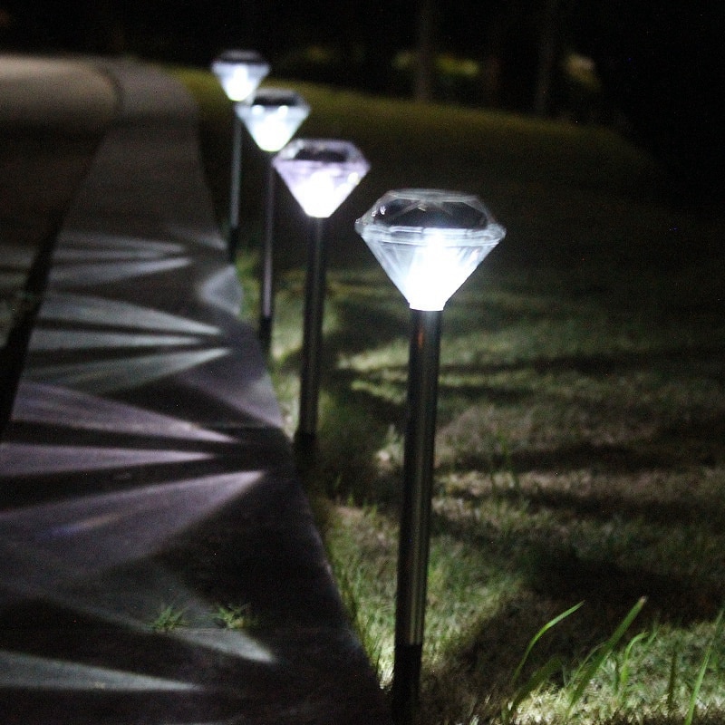 Solar Sidewalk Lights Diamond Shape