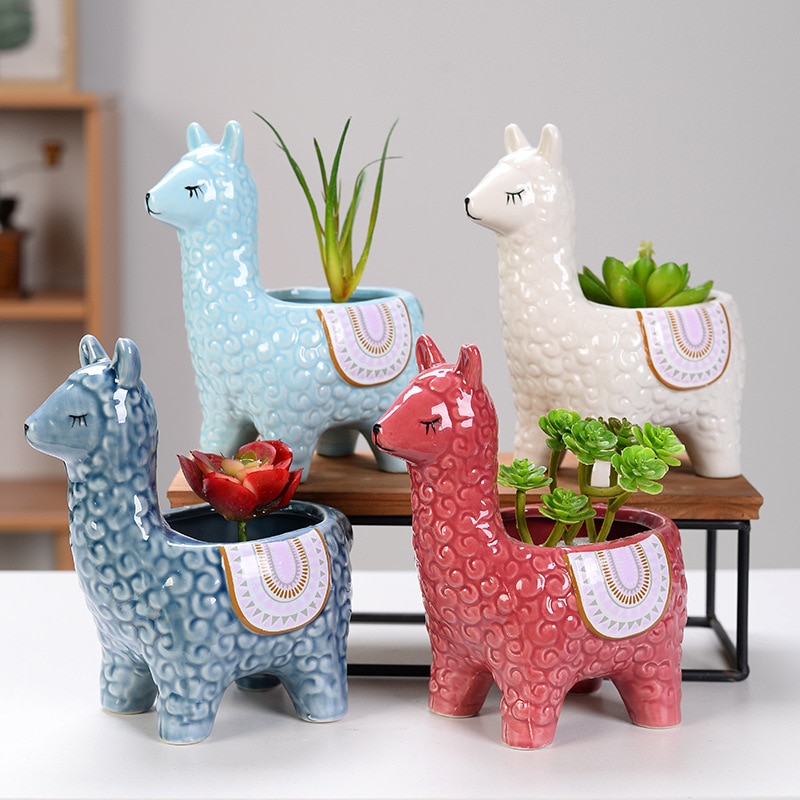 Llama Plant Pot Ceramic Planter